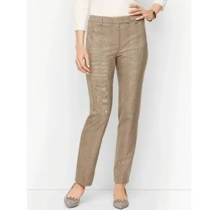 Talbots Women’s  High Waist Straight Brown Glen Plaid Pants